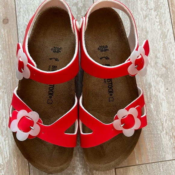 Birkenstock Pink and White Sandals with Adjustable Straps - Picture 1 of 3
